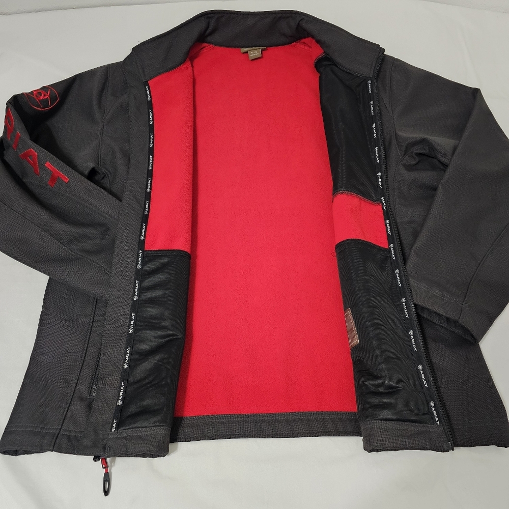 Ariat Softshell Jacket Black Red Western Workwear… - image 4